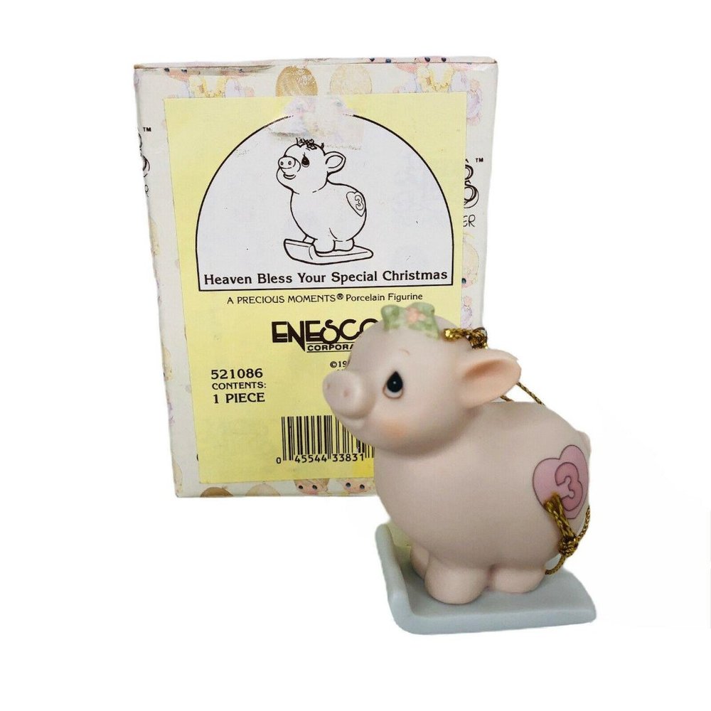 Precious Moments Xmas Train‎ Ornament Pig Sled Age